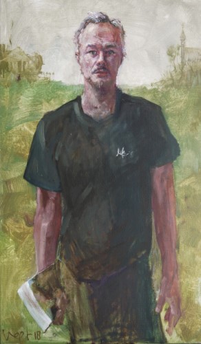 Jan van Aken, olieverf op linnen, 110x65cm, 2018